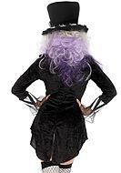 Female Mad Hatter, costume dress, velvet, stripes